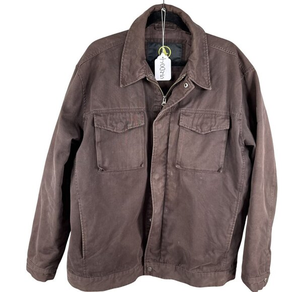 Aigle Brown XXL Duck Canvas Chore Jacket Barn Workwear Ranch Hiking Trekking - Picture 16 of 16